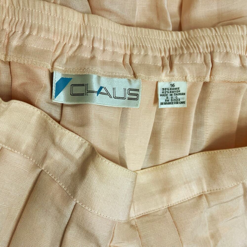 Vintage Chaus Pleated Skirt Soft Pink Size 16 - Picture 3 of 3